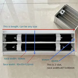 2022 Air Conditioning Adjustable Blades Air Grill Aluminium Linear Slot Diffusion For Room Ceiling Installing Ventilation