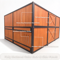 Box de chevaletage sur mesure OEM 12x12 pieds avec mangeoire pivotante et abreuvoir en acier inoxydable pour ferme équestre