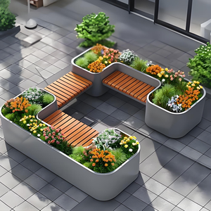 La boîte de pot de fleur en acier galvanisé personnalisable minimaliste moderne Herramientas convient à la conception commerciale de paysage. - Product Image 1