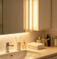 Lampe LED à détecteur de mouvement pour armoire, alimentée par piles, idéale pour couloir, chambre, escalier, placard – à placer n'importe où