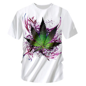 T-shirt col rond coloré à base de plantes vertes pour femmes, haut 3D tendance, respirant et à séchage rapide, nouveauté 2020 - Product Image 6