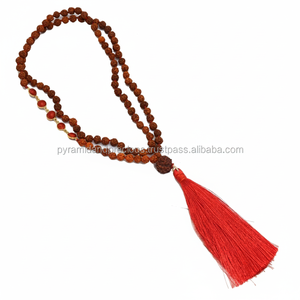 Unisex 108 Bead Rudraksha Yoga Mala borla collar hermosa fiesta boda regalo amigable moda collares con cuentas - Product Image 1