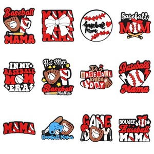 Breloques en PVC souple pour chaussures de baseball « Baseball <span class=keywords><strong>Mama</strong></span> » – Décorations pour chaussures de sport « Sports Mom » – Vente en gros - Product Image 1