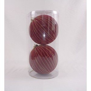 ENSEMBLE DE 2 BALLES EN PLASTIQUE FLOQUÉ ROUGE, DIAM. 15CM - Product Image 1