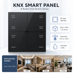 Système d'automatisation de la maison intelligente KNX de luxe, interrupteur à bouton-poussoir à 8 boutons, capteur de proximité, indication LED, design moderne, interrupteur mural - Product Image 6