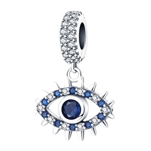 Beliebte Blauaugen-Anhänger für Armbänder, Modische Tima-Perlen, DIY Kupfer-Platin-beschichtete Punk-Style Kinderschmuck-Elemente - Product Image 5