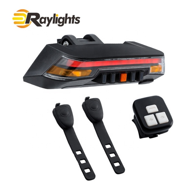 Bicycle Steering Smart Brake Tail Light Wireless Remote Control Light Sensing Mountain Bike COB Warning Light