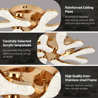 Décoration de salon, lampe de plafond moderne en acrylique et fer, corail, forme irrégulière, luminaire LED moderne pour la maison