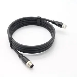 Подгонянный RJ45, кристаллическая головка 8P8C к M12, быстрая пара, водонепроницаемый разъем 8P, кабель типа A