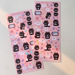 Feuilles d'autocollants découpés à la forme personnalisées, kawaii, transparentes, en vinyle pour animaux de compagnie, pour les enfants, les filles, le journal - Product Image 6