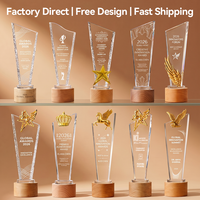 Trophée en cristal vierge écologique, gravé au laser avec logo et photo, pour récompense de performance d'entreprise, d'école ou de société
