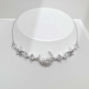 Pulsera de plata de ley 925 personalizada con dijes de luna y estrella, pulsera delicada con gemas de circonita, chapada en oro, para niñas. - Product Image 4