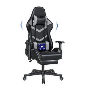 Hot Sales Chaise Gaming Volwassen Rugleuning Stoel In Hoogte Verstelbare Draaistaakstoel Zwarte Massage Ergonomische Spelstoel Met Voetensteun