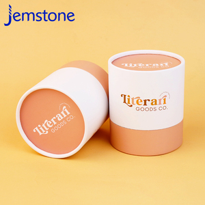 Boîte de maquillage en carton recyclé pour soins de la peau, tube en papier avec impression dorée, emballage cylindrique - Product Image 2