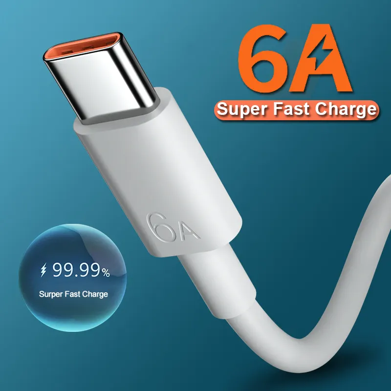 Câble Usb 6A/C pour recharge rapide, cordon de chargeur usb-c pour voiture, livraison gratuite