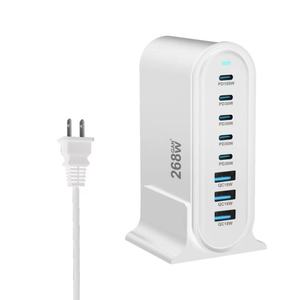 Adaptateur GaN 268W 8 ports 5c3a <span class=keywords><strong>Chargeur</strong></span> USB rapide Pd3.0 <span class=keywords><strong>Chargeur</strong></span> de bureau multifonction pour téléphones mobiles et ordinateurs portables - Product Image 1
