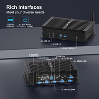 PC Industrial Integrado Sin Ventilador I7-8550U 6xRS232 DB9 COM 2x2.5G LAN 2xDDR4 64GB RAM 6xUSB Compatible con Win10/11/Linux Server