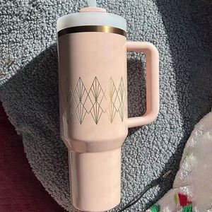 Custom 40 oz H2.0 Double Wall Stainless Steel Vacuum <b>Metal</b> Cup Travel Coffee Mug 40oz Tumbler With Handle and <b>Straw</b> - Product Image 1