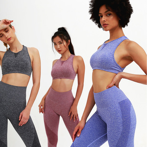 Las mujeres 2 piezas sin costura Leggings y sujetador Rosa Conjunto de Trabajo No marca Vetements las mujeres ropa deportiva - Product Image 5