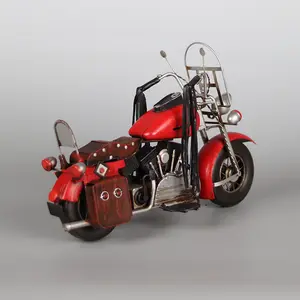 Classic Retro American Harley Motorcycle Model Retro Iron Handicraft Handmade Metal Craft Decoration Ornament Cainet Furnishings