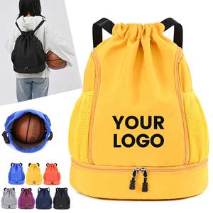 Promotional Bag Customizable Mochila Custom Gym Backpack Drawstring Bag With Zipper Pocket
