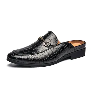 Herren Hausschuhe Slip-On Slipper Luxus Alligator Haut Echtes Leder Abend garderobe Lässige rücken freie Loafer Schuhe