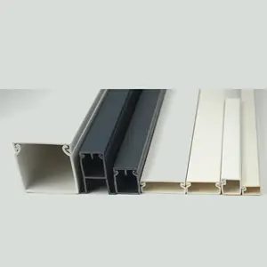 plastic duct pvc square electrical network wire casing, wall cable trunk with cover for floor