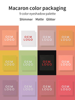 Palette d'ombres à paupières imperméables sans cruauté OEM personnalisée Private Label Vegan 9 trous Colors Shimmer Glitter Matte Nude High Pigment