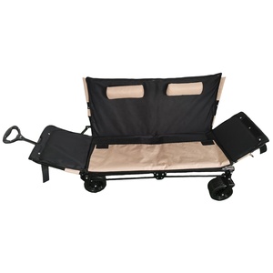 Chariot de canapé-<span class=keywords><strong>lit</strong></span> multifonction pliable 3 en 1 Chaise longue de plage <span class=keywords><strong>2</strong></span> <span class=keywords><strong>places</strong></span> Chariot à main pliant avec support OEM - Product Image 1