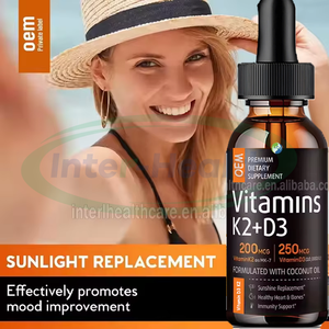 Ausreson OEM 60ml Vitamina D3 K2 Suplementos líquidos Soporte inmunológico Vitamina D3 K2 Gotas con aceite Omega 3 - Product Image 2