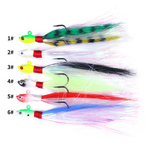 <span class=keywords><strong>Leurre</strong></span> souple artificiel, tête plombée à plumes, appât barbu 7g-85g, anti-accrocs, <span class=keywords><strong>leurre</strong></span> de pêche réaliste - Product Image 2