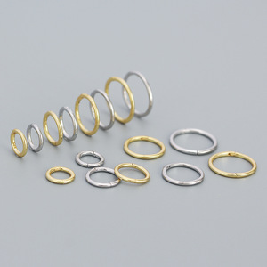 Simple Classic <b>Solid</b> Endless <b>Hoop</b> <b>Earrings</b> in 925 Sterling <b>Silver</b> with 18K Gold Plating - Product Image 2