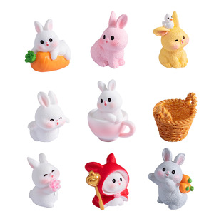 Dp <b>Mini</b> Rabbit Resin Ornament Cute Animal Figure For Home <b>Desk</b> Decoration - Product Image 4