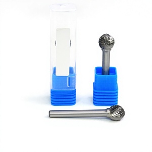 Fresa rotativa de carburo de tungsteno con punta esférica D12, dientes cruzados para desbarbado y pulido de metales, broca para amoladora de 6 mm - Product Image 1
