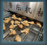 Ligne de cuisson à la vapeur et de cuisson intégrée commerciale pour cuisses de poulet poisson crevettes calmar grande échelle nouvel état
