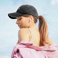 Wins Flying Wig Frayed logo Zwarte Katoenen Ponycap paardenstaart Gewassen Denim Sport Trucker Paardenstaart Hoeden Baseball Caps Met Paardenstaart