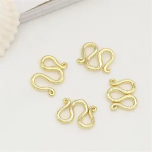 High quality pure copper plated 14K real gold eight-word buckle jewelry findings connectors