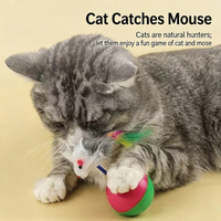 Jouet interactif rotatif éducatif pour chat, souris en fourrure, coloré, écologique, pour soulager l'ennui, vente en gros