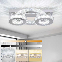 Plafonniers LED en cristal de style nordique moderne, éclairage d'appoint, contrôle par interrupteur, intensité variable, pour usage domestique moyen