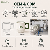 Set Hadiah Mug Keramik Bergaris Logo Kustom Grosir Cangkir Kopi dengan Kotak Hadiah Mewah OEM ODM Hadiah Promosi Perusahaan