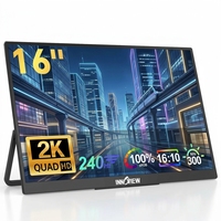 Monitor Portátil Innoview IPS de 16 Pulgadas, 240Hz, 100% sRGB, con Tipo C, HDMI, Montable en Pared, para Laptop, Mac y Consolas de Juegos