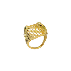แหวนเงินแท้ S925 งานแฮนด์เมด ลายดอกไม้ฉลุลายลูกไม้ ประดับมุกบาโรก ชุบทอง 14K สำหรับทำเครื่องประดับ รุ่น 1693 - Product Image 5
