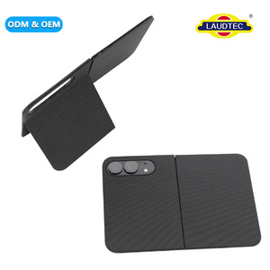 Étui de téléphone à clapet en tissu premium pour iPhone Duo Fold, protection intégrale de la charnière, antichoc, avec béquille, OEM/ODM - Product Image 2