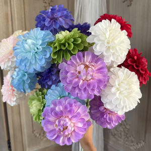 Promotion Vente Boule de fleurs <span class=keywords><strong>Dahlia</strong></span> à 3 têtes Boule de fleurs Chrysanthème à longue tige pour la décoration de mariage et de la maison - Product Image 2