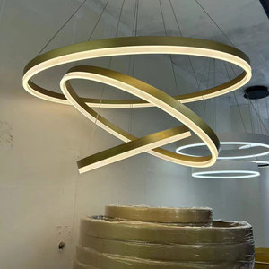 Zeitgenössisch minimalistisch Kreis-hänglampe dekorative decke acryl runde pendelleuchte nordisch modern ring led-kronleuchter - Product Image 4