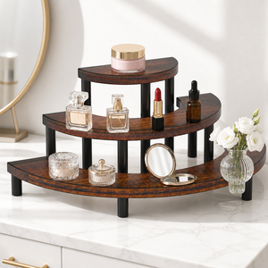 Présentoir de table moderne en bois à 3 niveaux, écologique, pour cupcakes, bijoux, parfums et figurines Funko Pop - Product Image 2