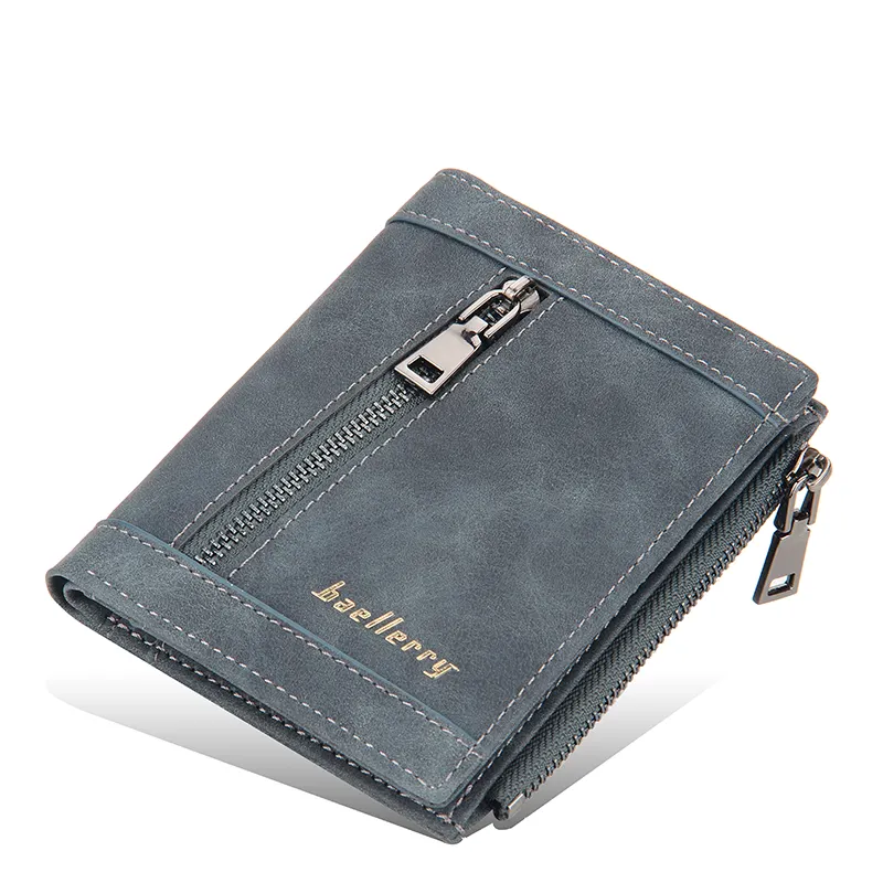 Latest PU Leather Multifunctional Men Fashionable Card Holder Business Slim Travel Purse Baellery Short Wallet