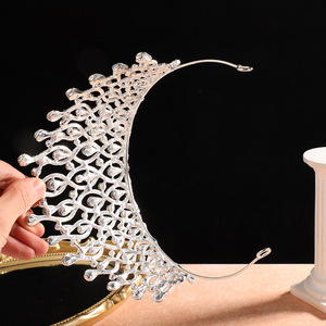 Diadema de Lujo Vintage Coronas de Reina, Tiara Nupcial Elegante y Brillante para Bodas, Bailes de Graduación, Corona de Princesa con Pedrería, Corona de <span class=keywords><strong>Miss</strong></span> Universo - Product Image 2