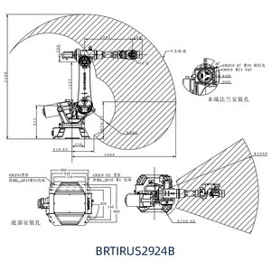 BORUNTE Red Articulated Industrial Robot 6-Axis Servo Electric With Gearbox Bearing Metal Base - Product Image 3