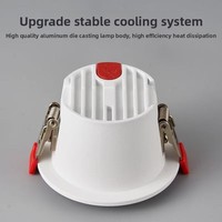 Nouveau Spot LED Encastrable Moderne 7W 3 Couleurs en Aluminium pour Bureau Intérieur, Orientable
